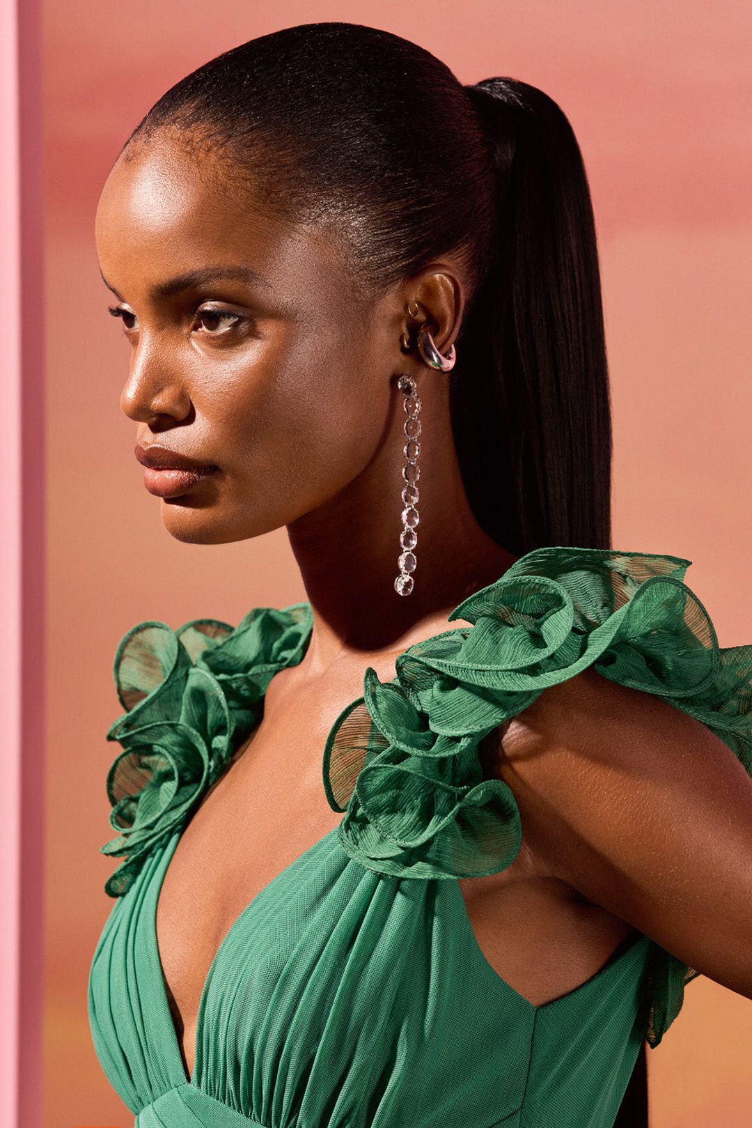 SILK PLISSE ESSENCE FLUTTER MINI DRESS