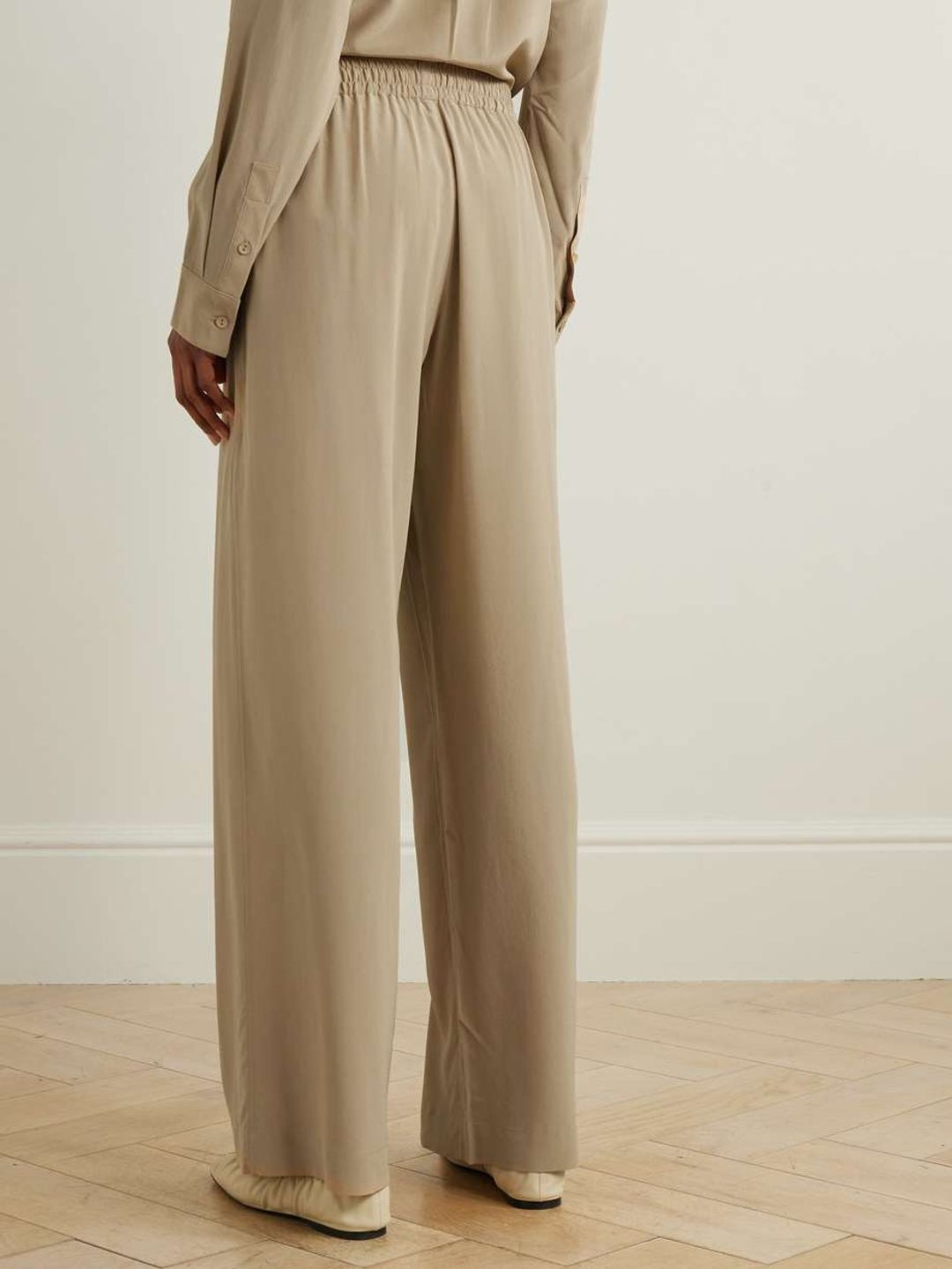 Silk crepe de chine track pants #4