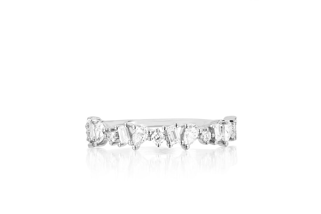 Half Diamond Multifaceted Ring #4