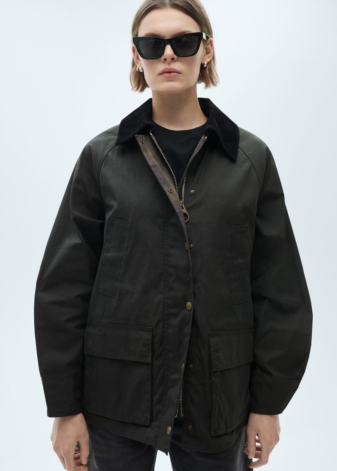 Waxed-effect parka