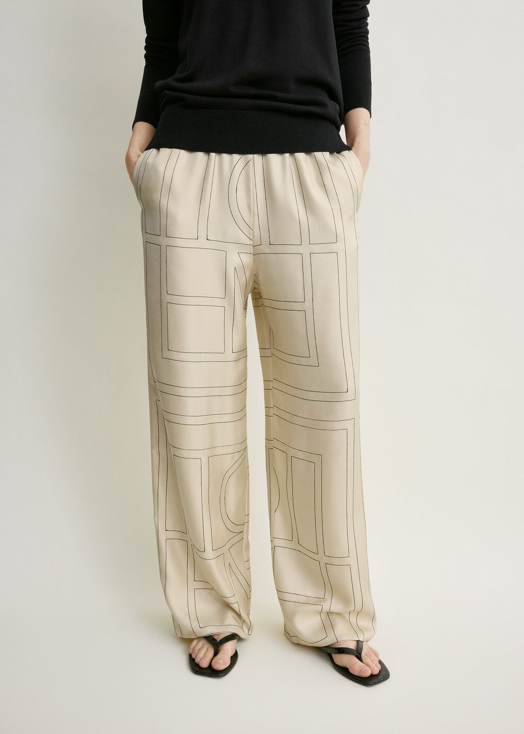 Monogram silk pj bottoms ivory #4