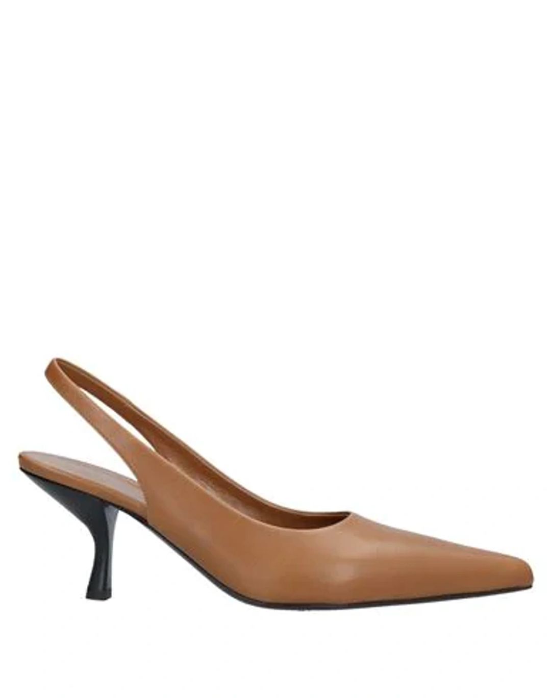 Bourgeoisie Leather Slingback Pumps In Caramel #8