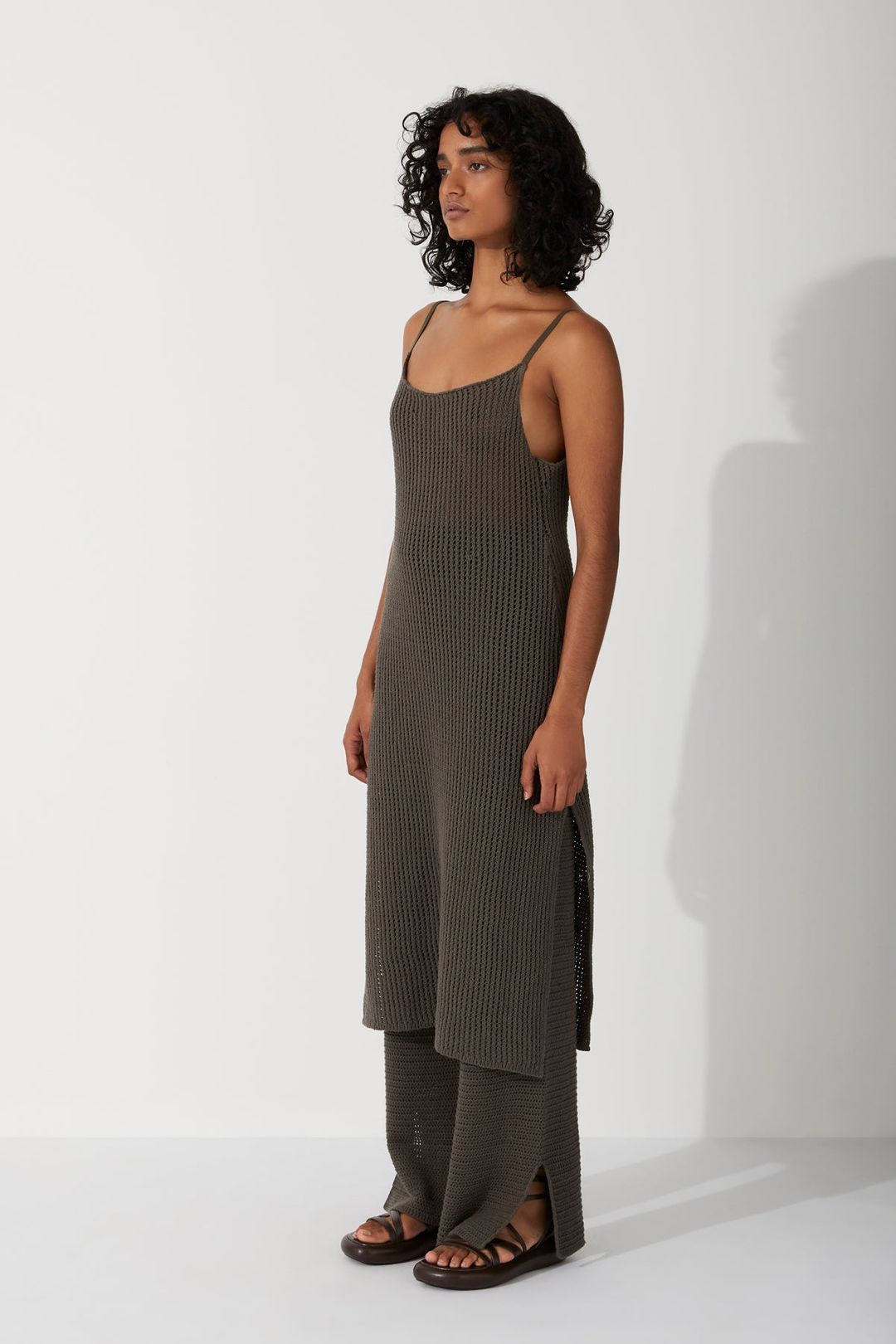 Charcoal Cotton Crochet Dress #5