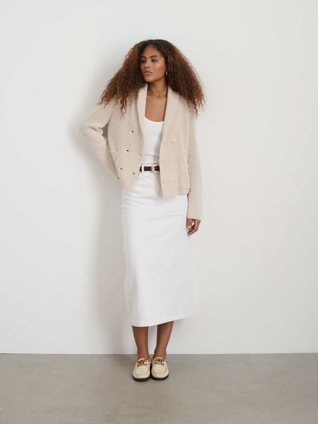 Marseille Cardigan In Cotton Linen #3