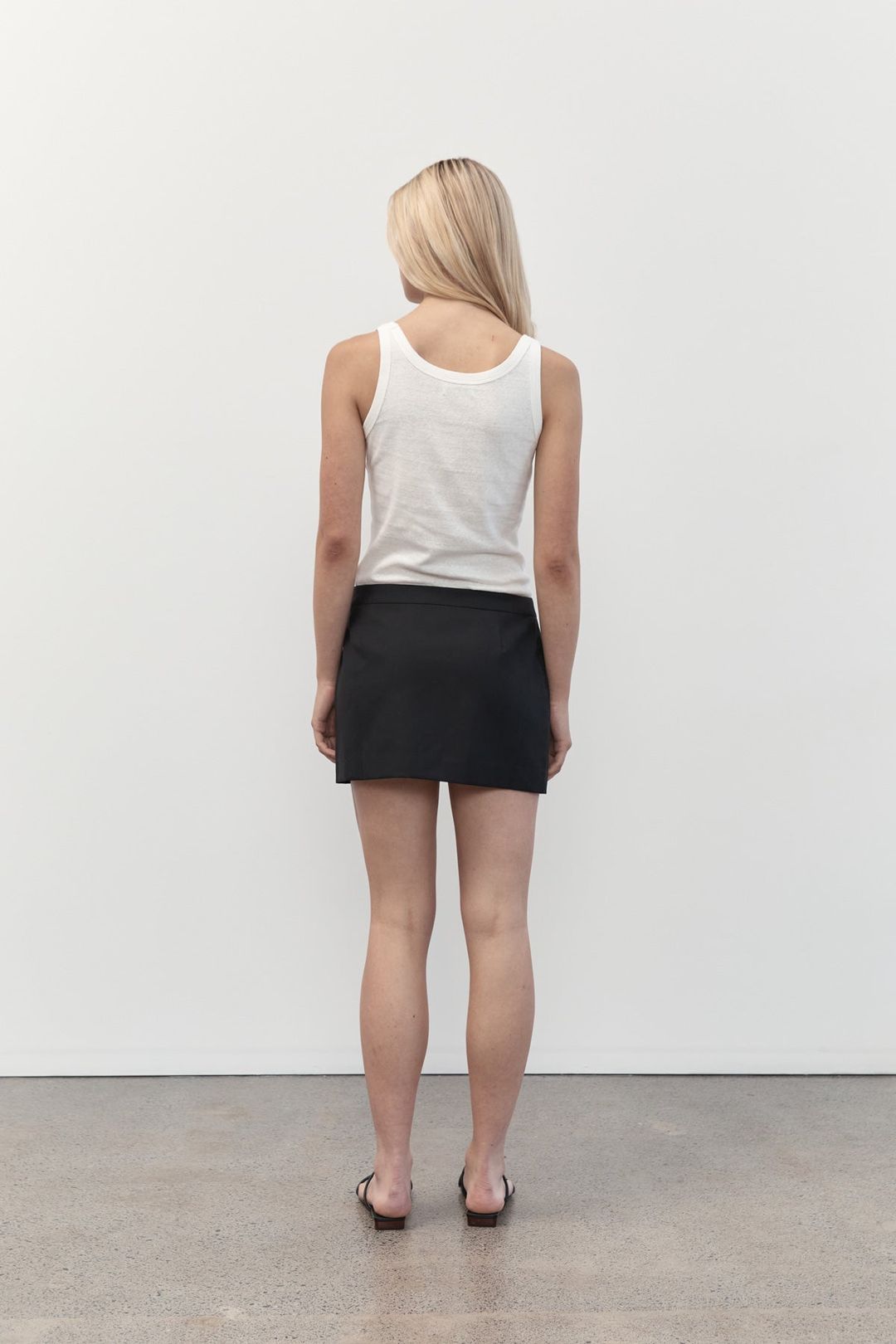 Tailored Wool Mini Skirt - Black #3