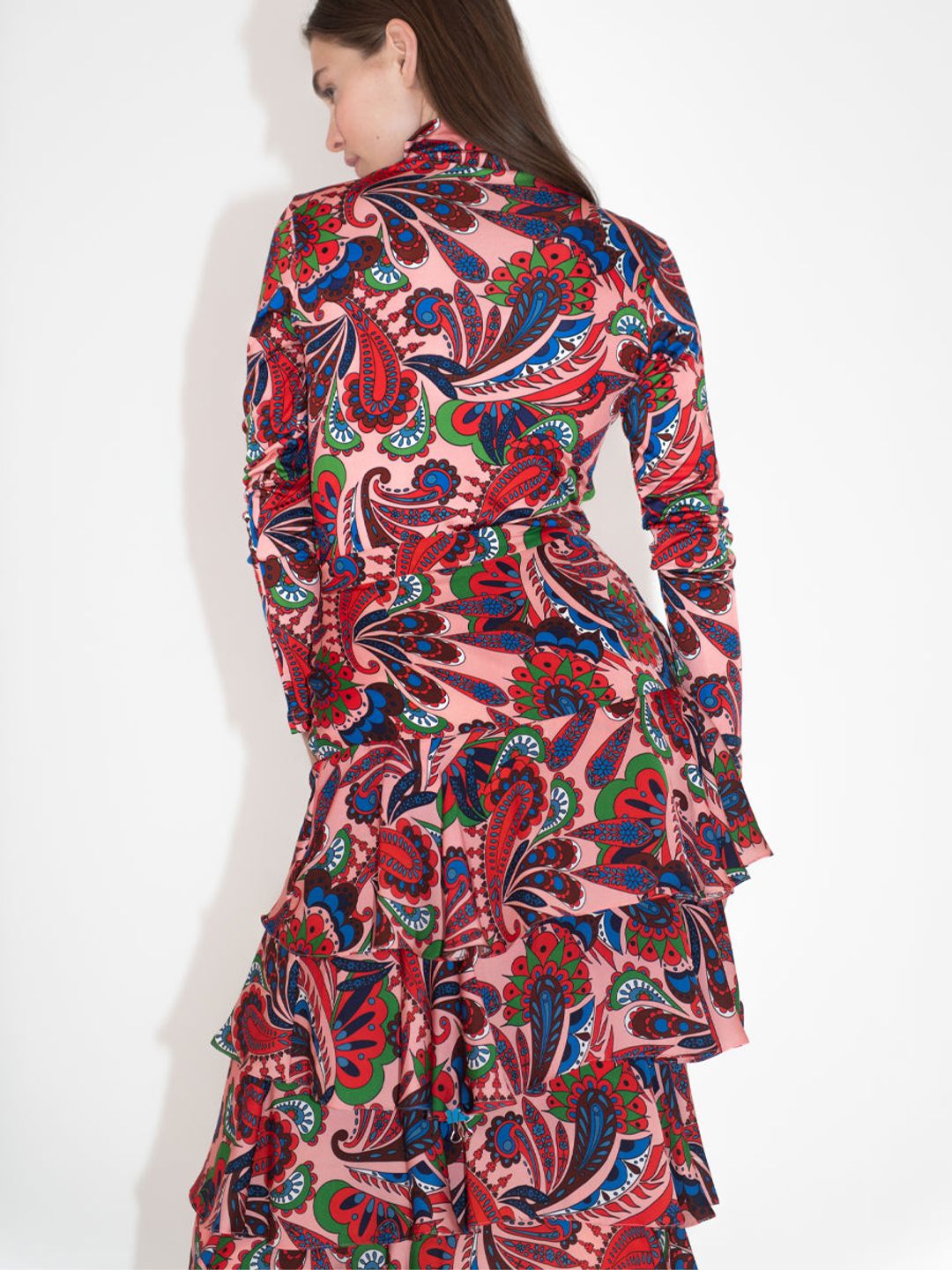 Livi Tiered Viscose Skirt - Paisley Pink #4