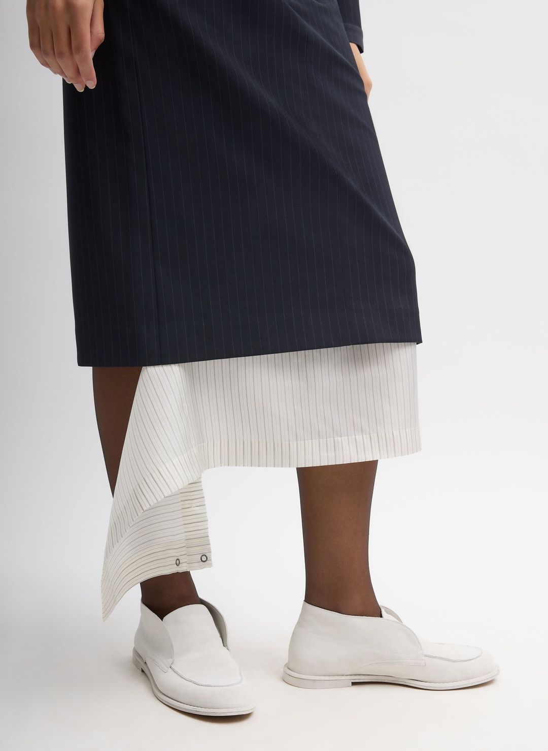 Mier Pinstripe Convertible Skirt #12