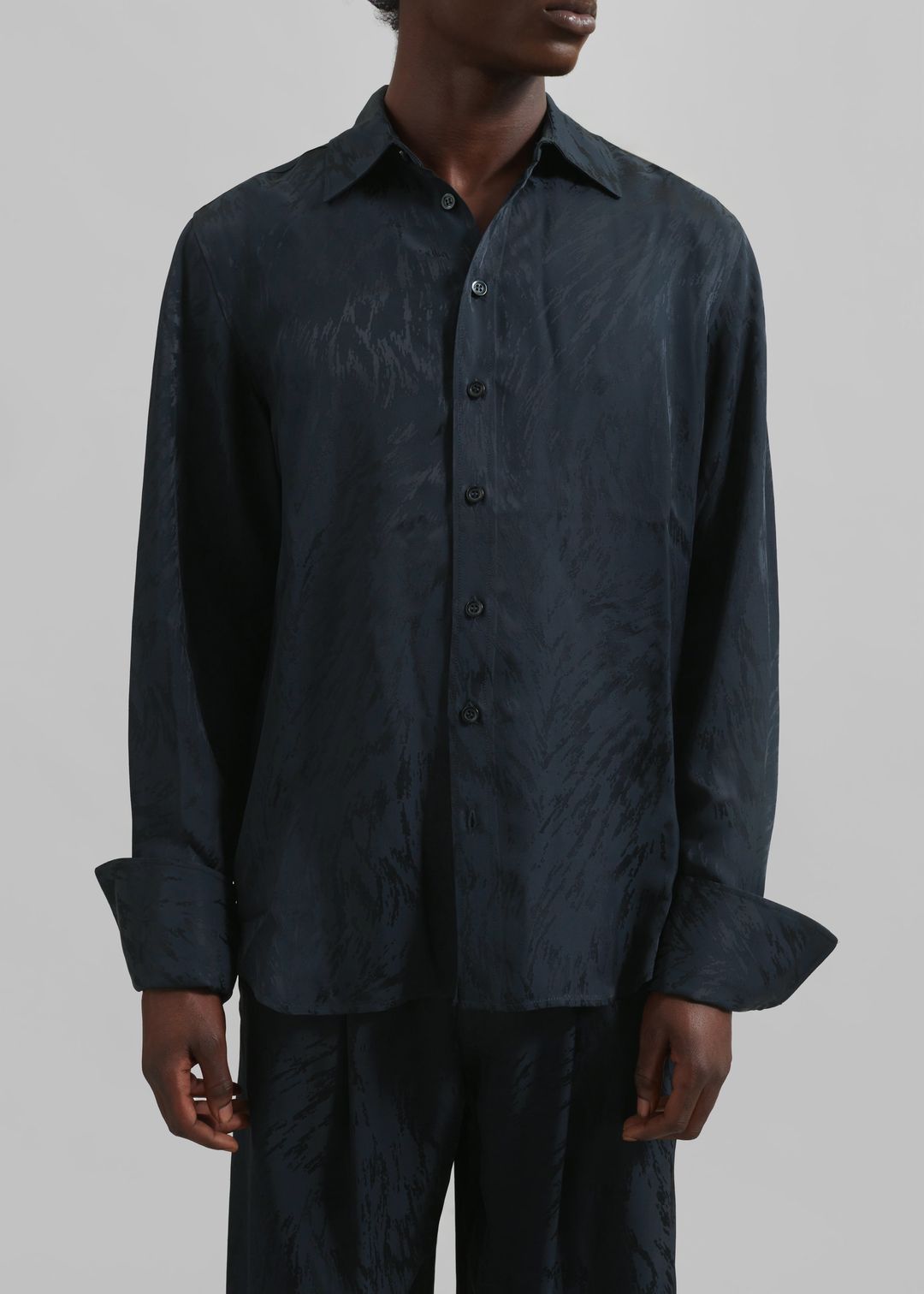 Louis Gabriel Nouchi Shirt With Musketeer Cuffs - Dark Night Fur