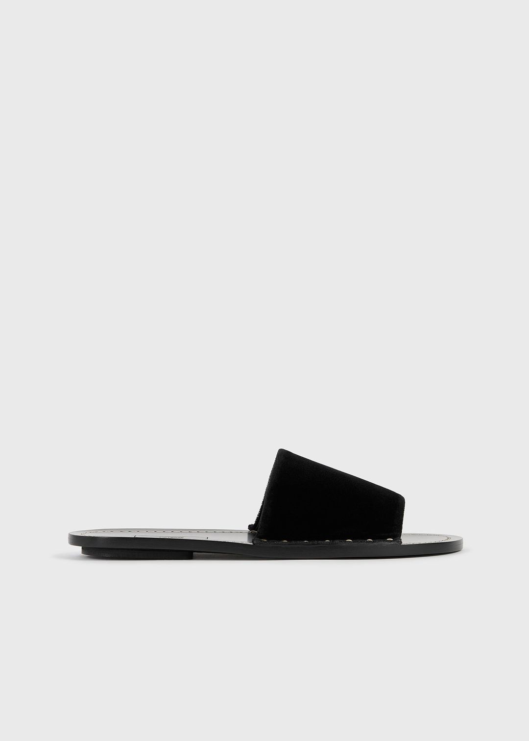 Studded velvet slides black #8