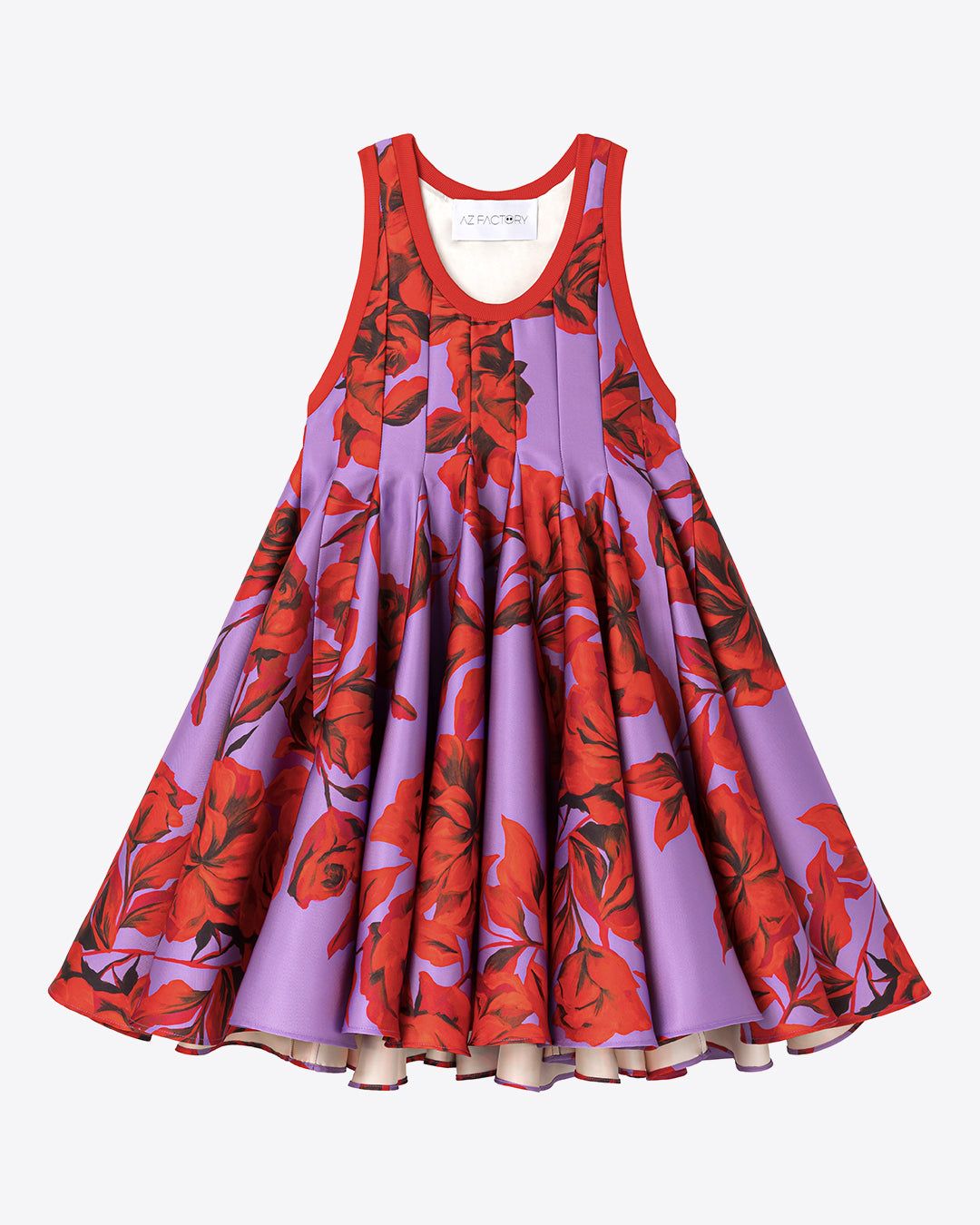 MINI HIBISCUS DRESS - PURPLE RED