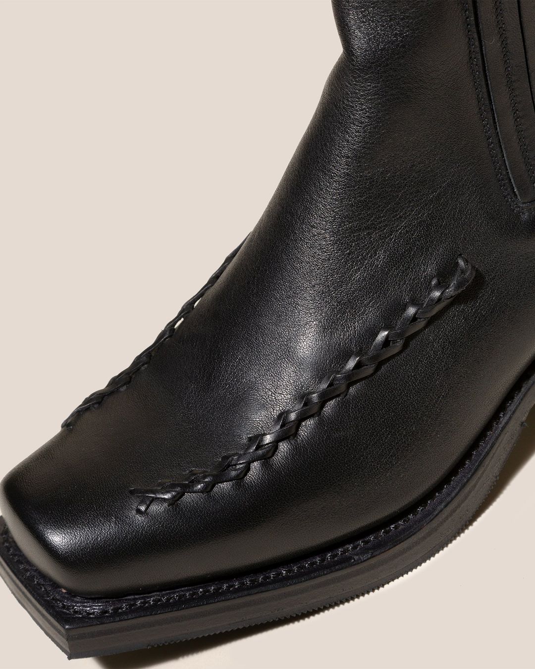 AGULLA - FOR ALL - Square-Toe Braided Detail Chelsea Boot #3
