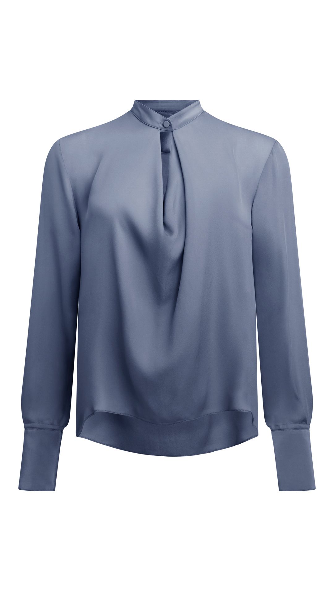 Cowl Neck Blouse in Double Georgette | Powder Blue #7