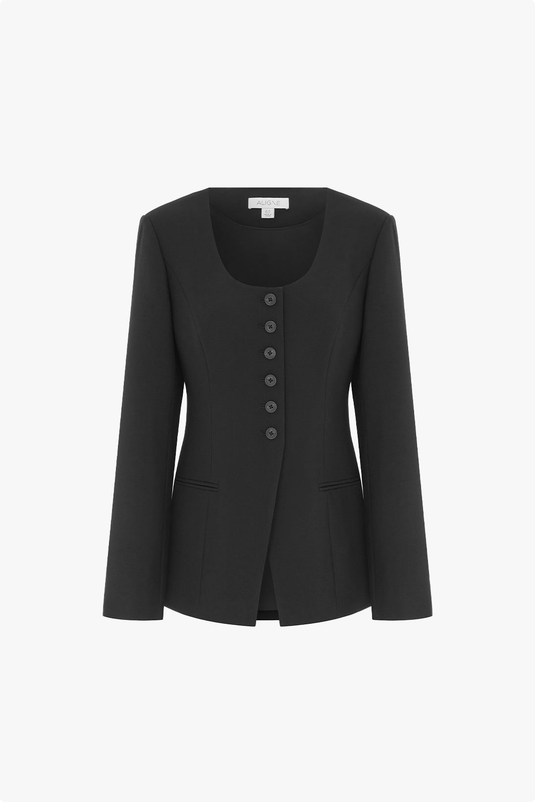 Daphne Scoop Neck Waisted Blazer #5