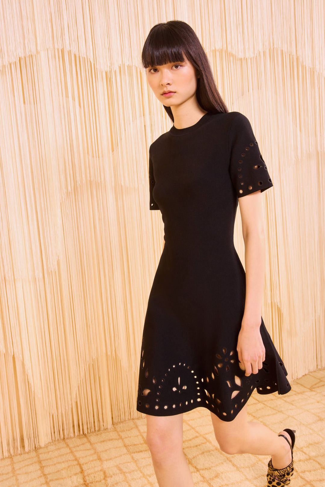 Fania Short Sleeve Knit Mini Dress - Noir #3
