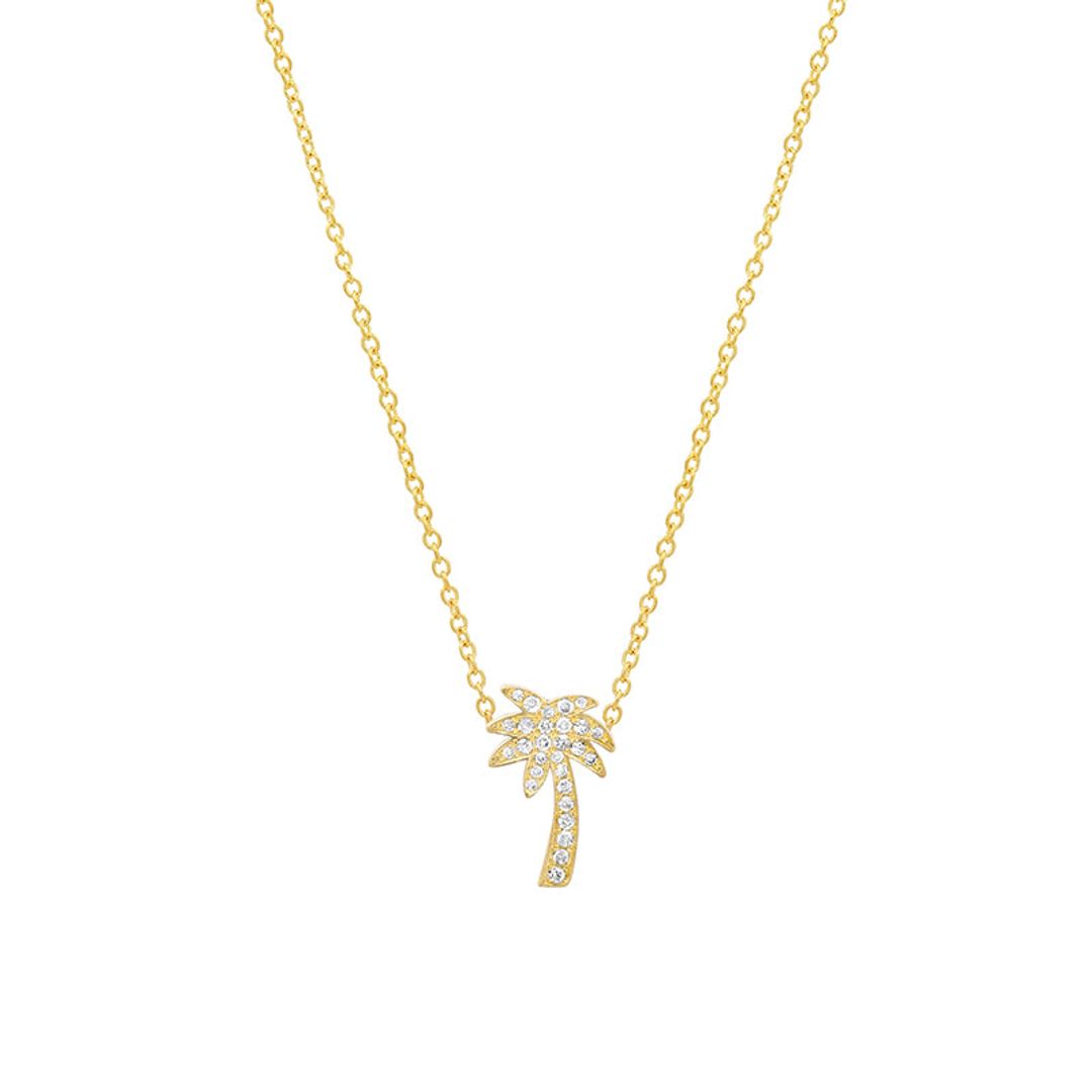Mini Diamond Palm Tree Necklace