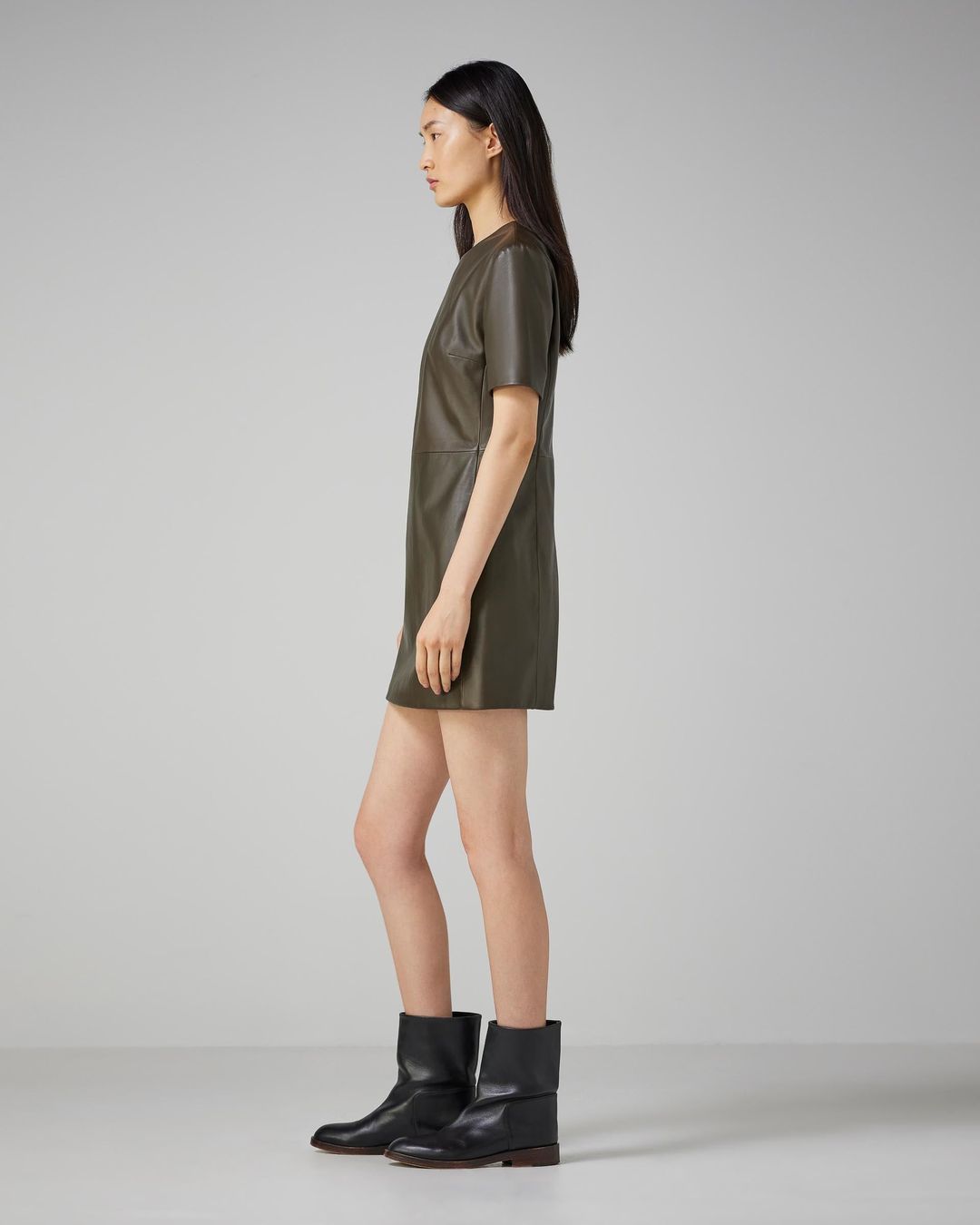 Tabitha Dress in Leather- Tobacco #3