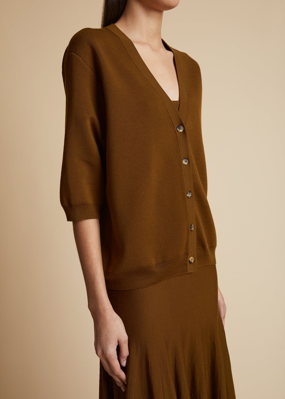 Tedi Cardigan in Dark Olive #11