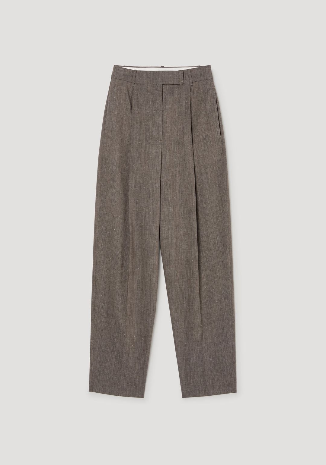 Daria - Single pleat tapered trousers | earth slub #5