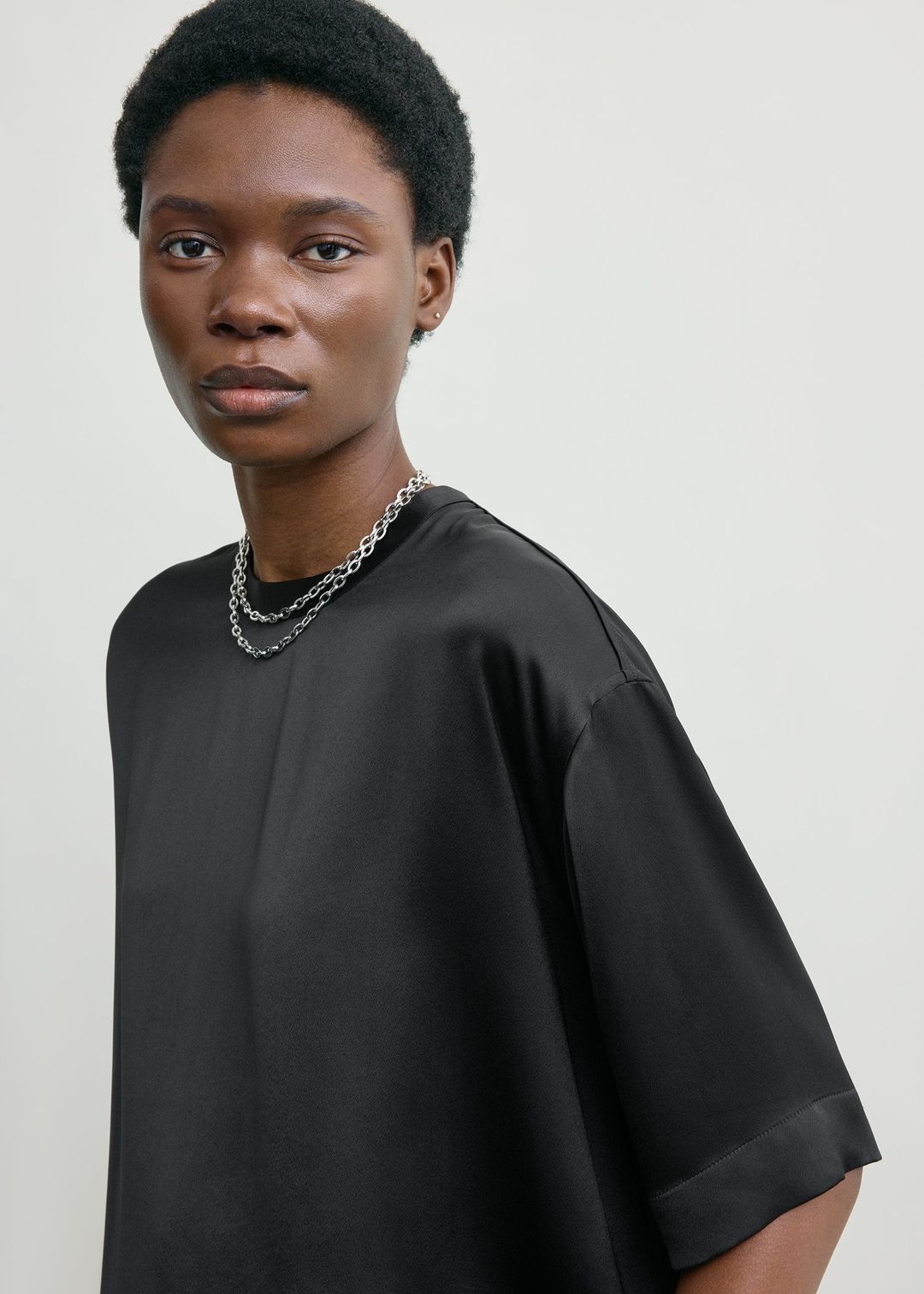 Satin tee black #4