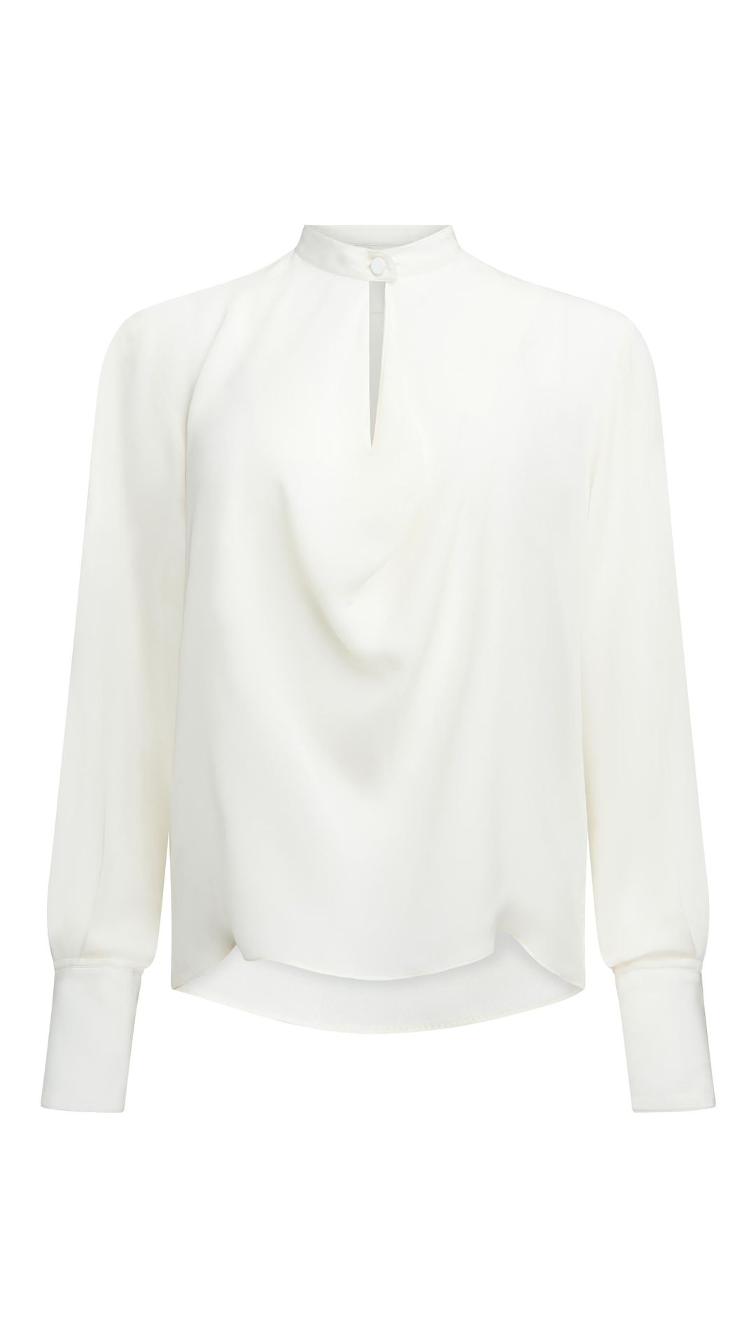 Cowl Neck Blouse in Double Georgette | Ivory #9