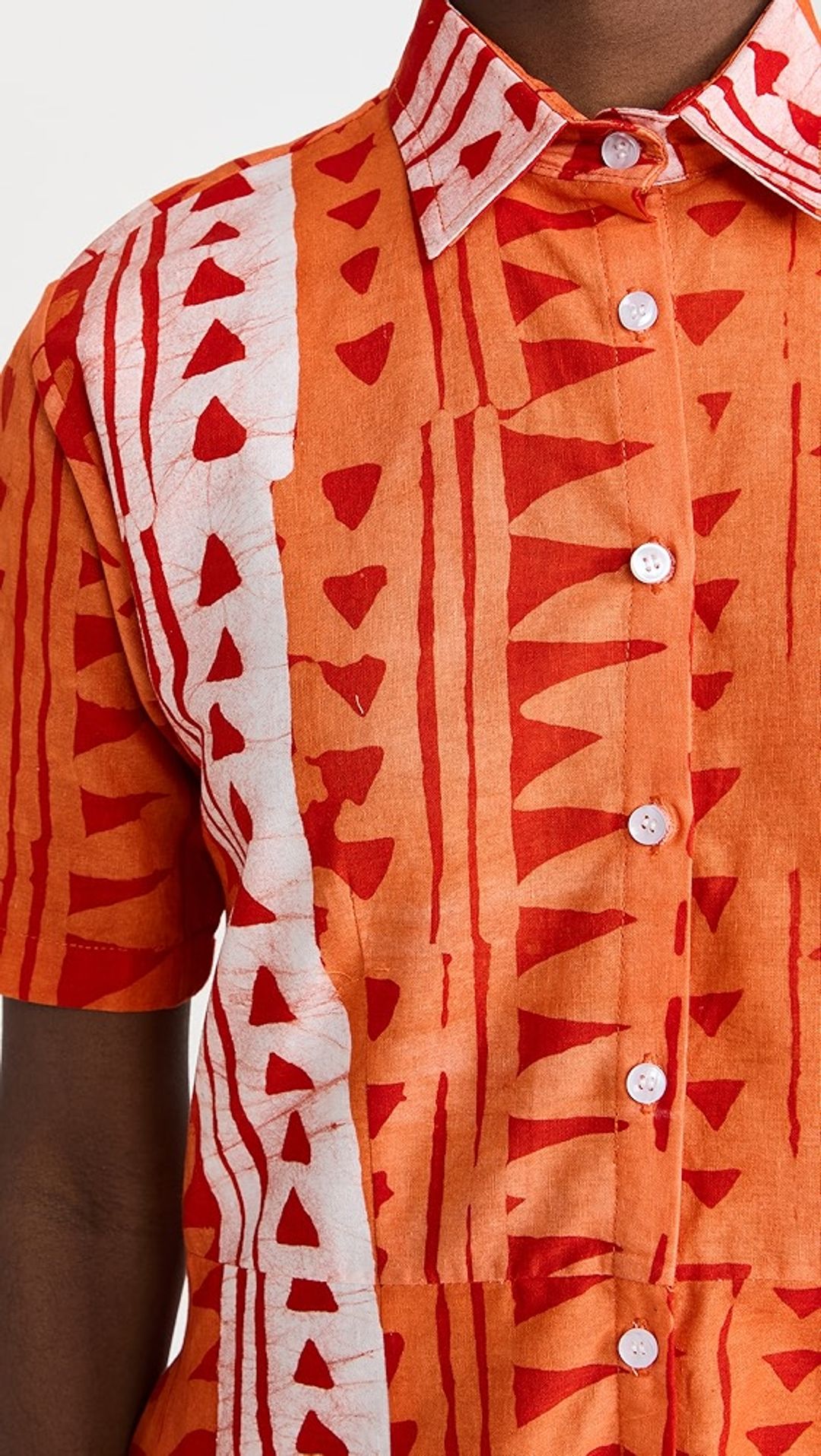 Orange Masquerade Long Shirt Dress #5