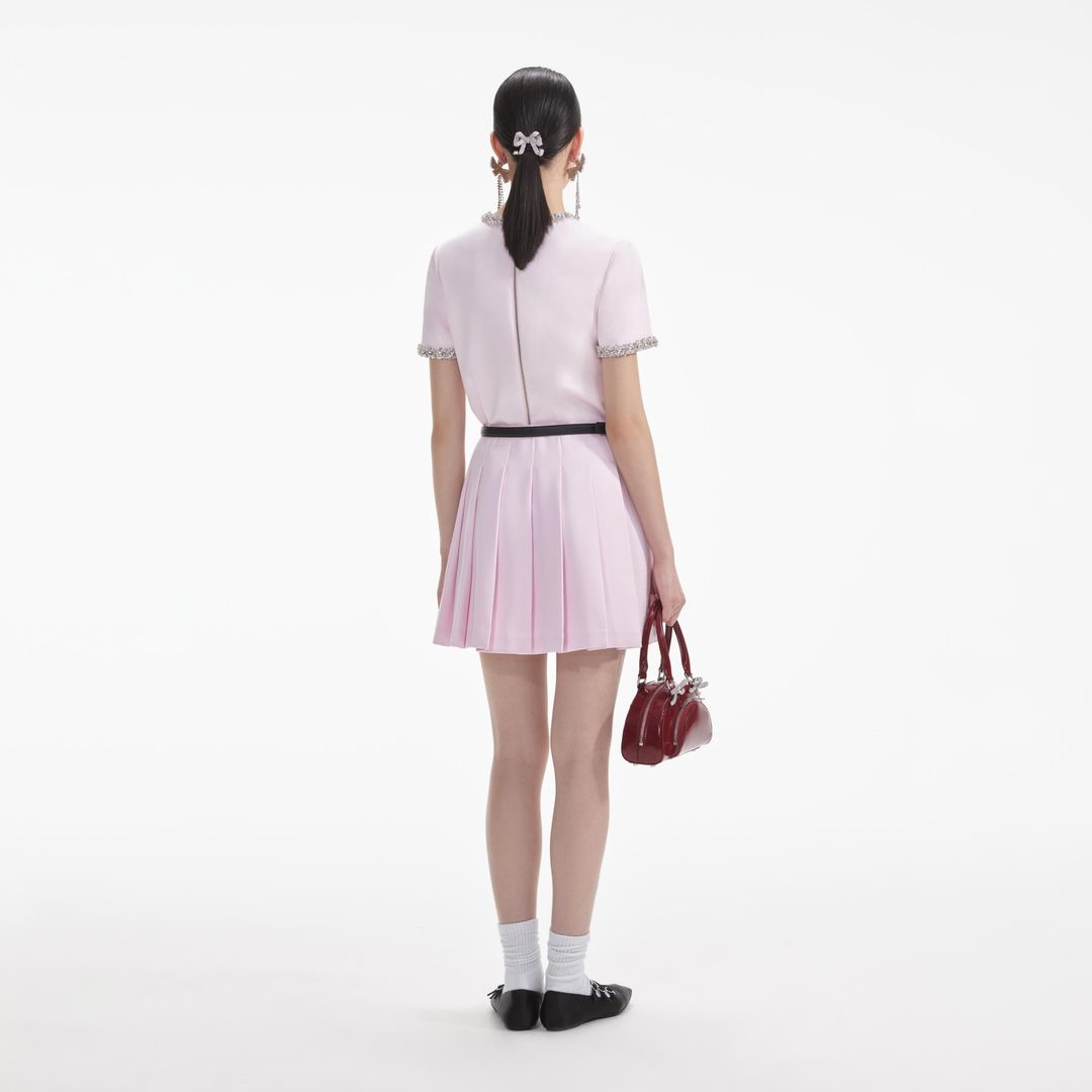 Pink Satin Mini Skirt #3