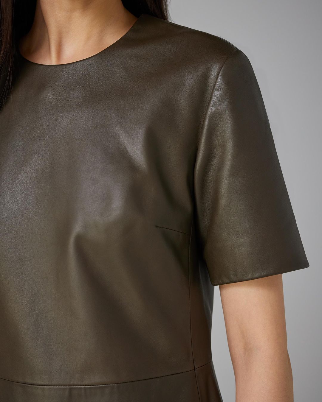 Tabitha Dress in Leather- Tobacco #4