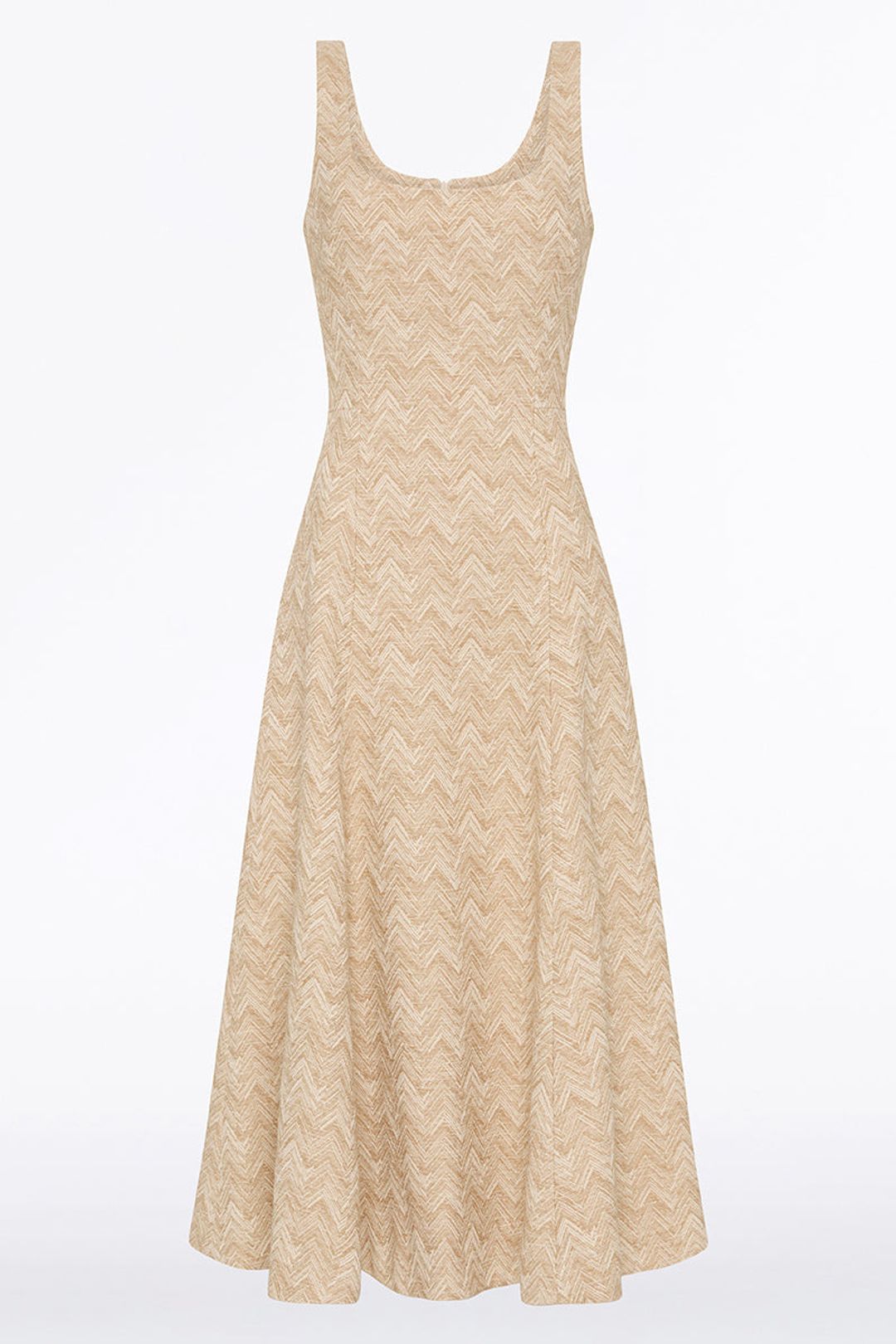 SUMMER HERRINGBONE FLUTED MIDI DRESS #5