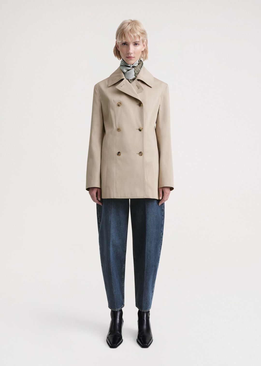 Structured-waist jacket overcast beige