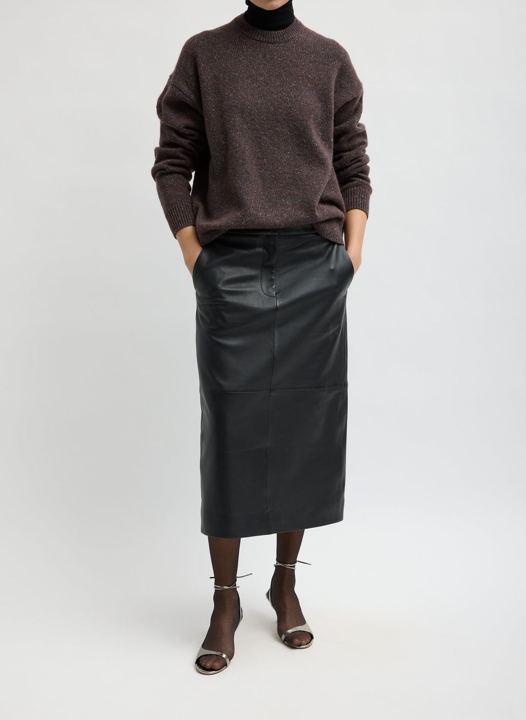 Speckled Tweed Crewneck Easy Pullover #4