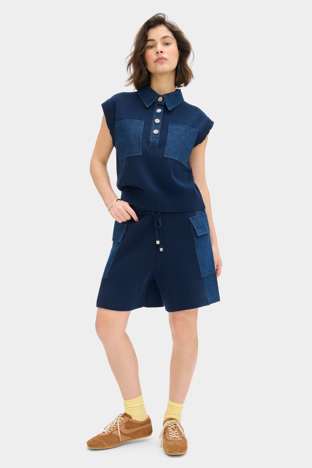 LB Tatum Denim Knitted Shorts