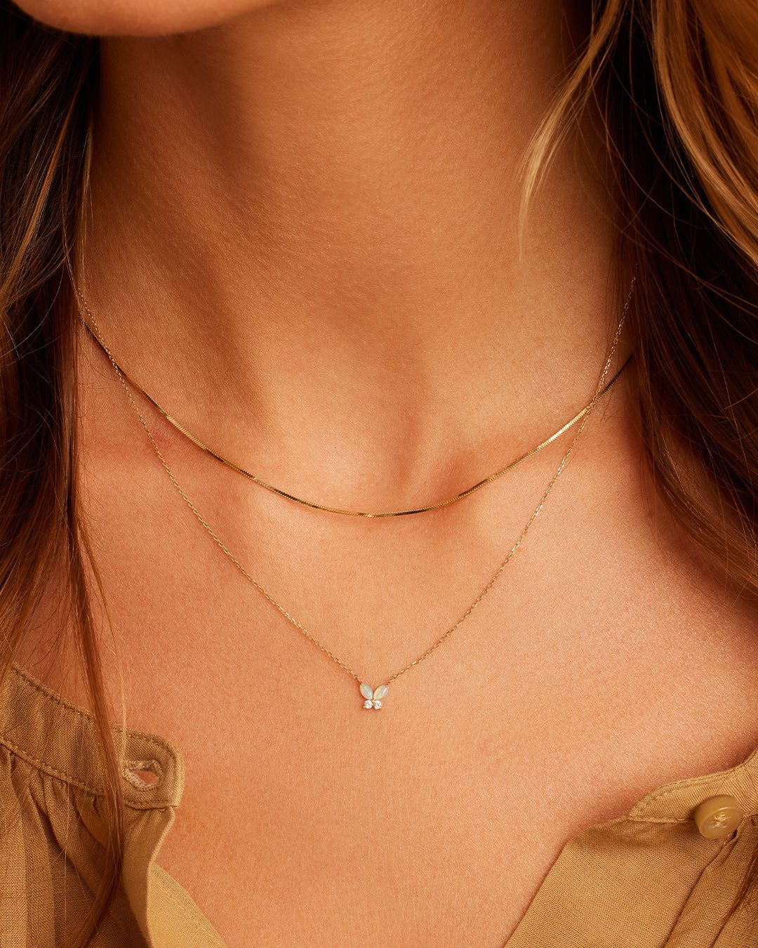 Opal Butterfly Necklace #3