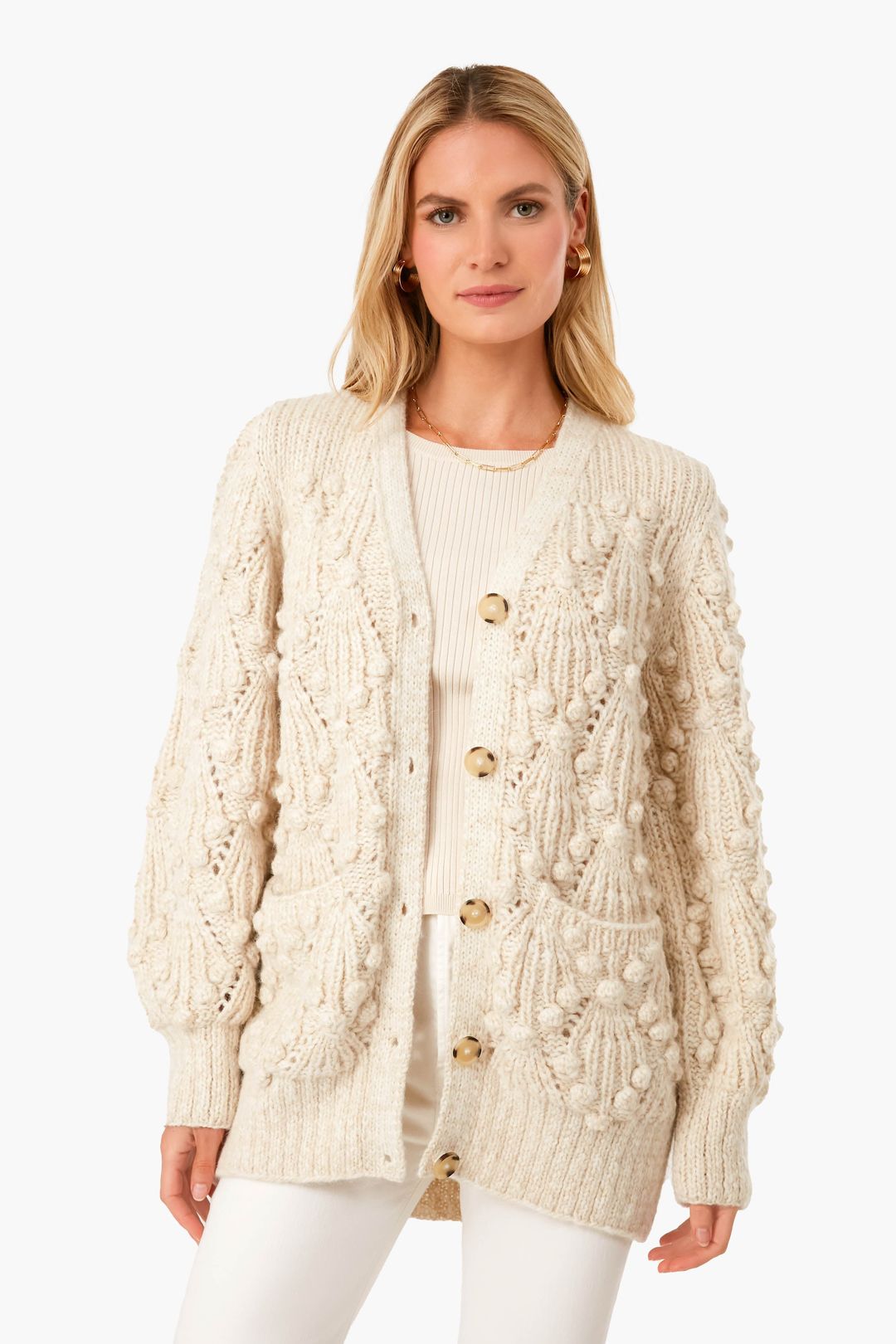 Nude Tweed Courtney Cardigan