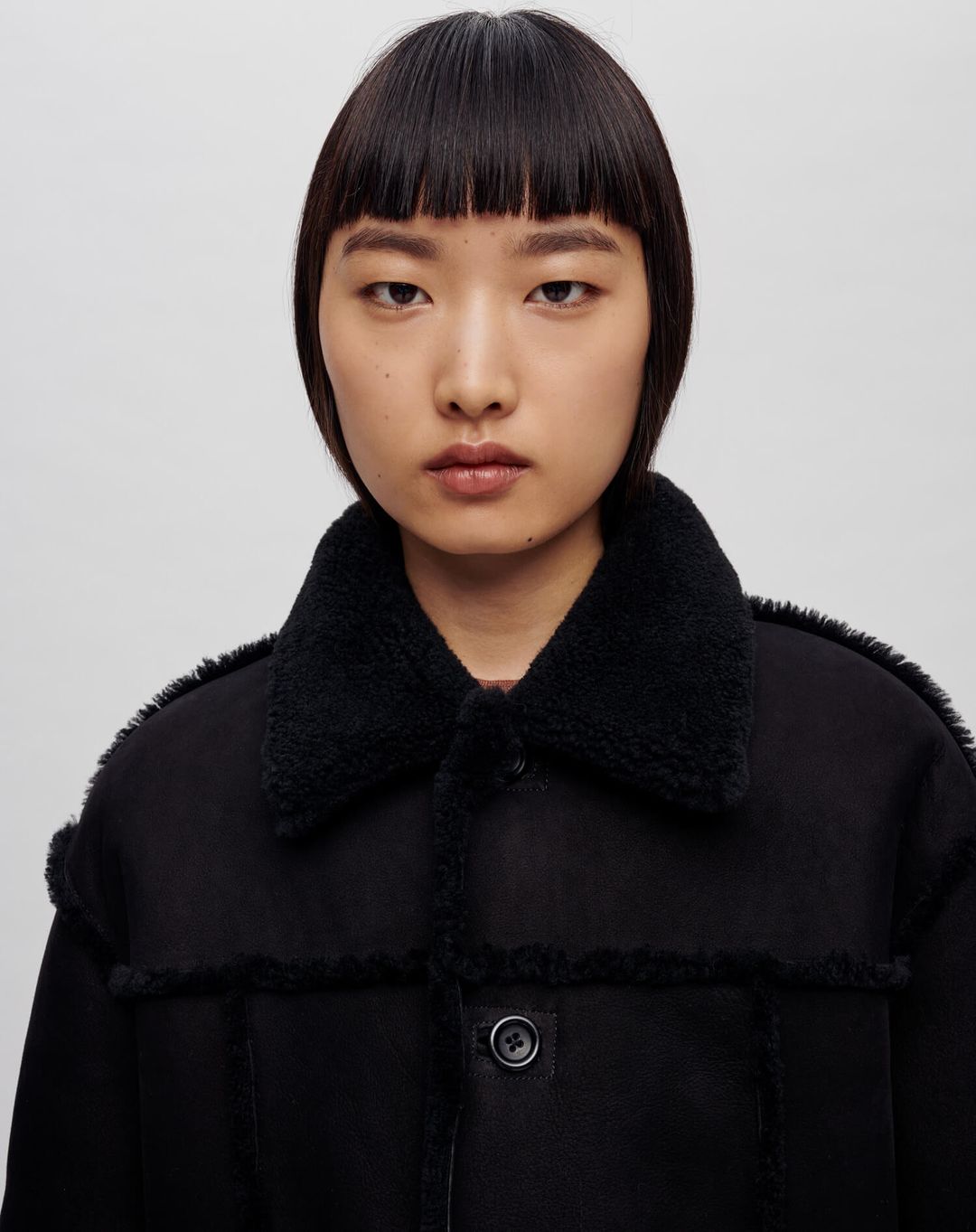 Reversible Shearling Boxy Jacket - Black Shearling #3