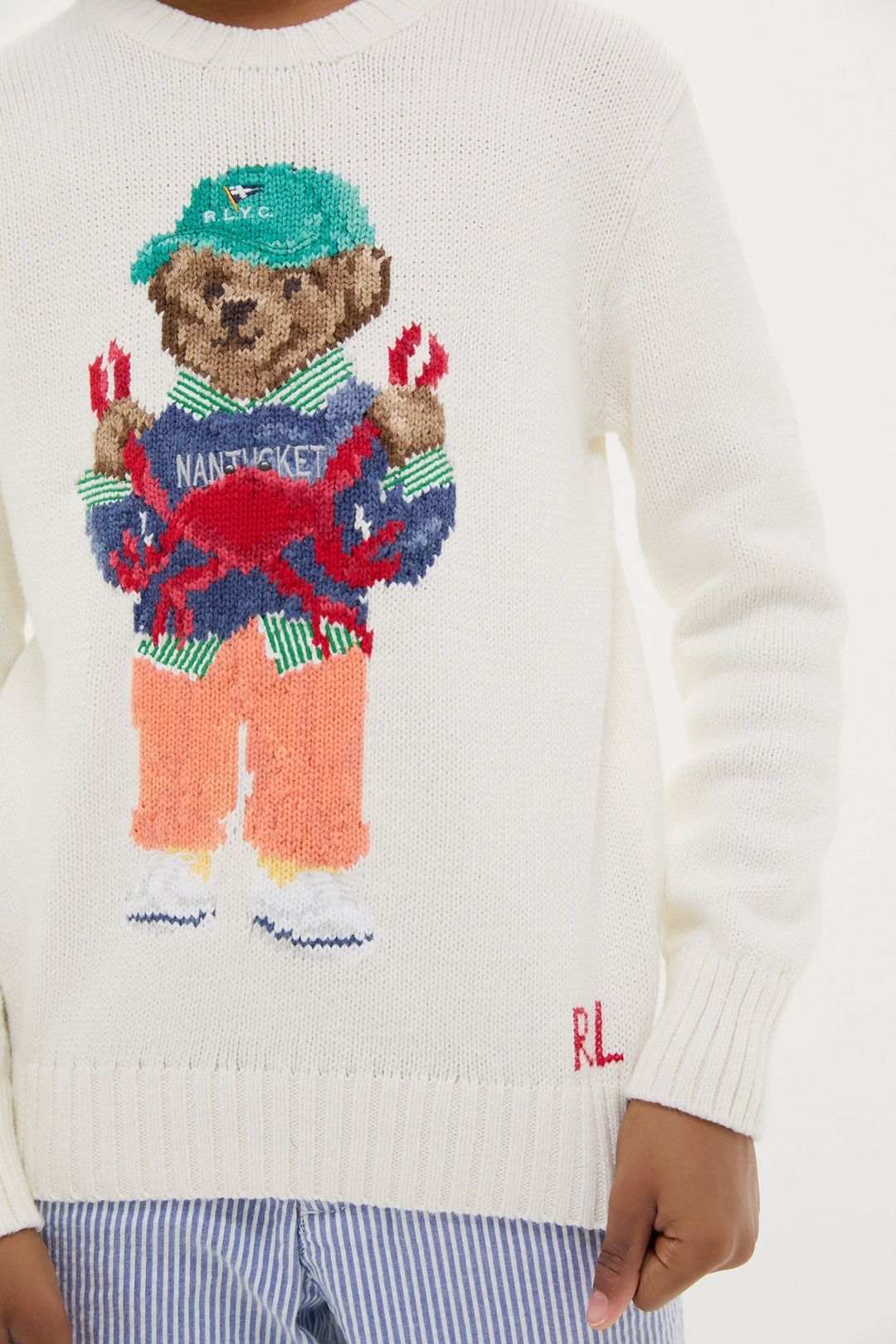 Boys Long-Sleeve Cotton Novelty Crab Bear Graphic Sweater #5