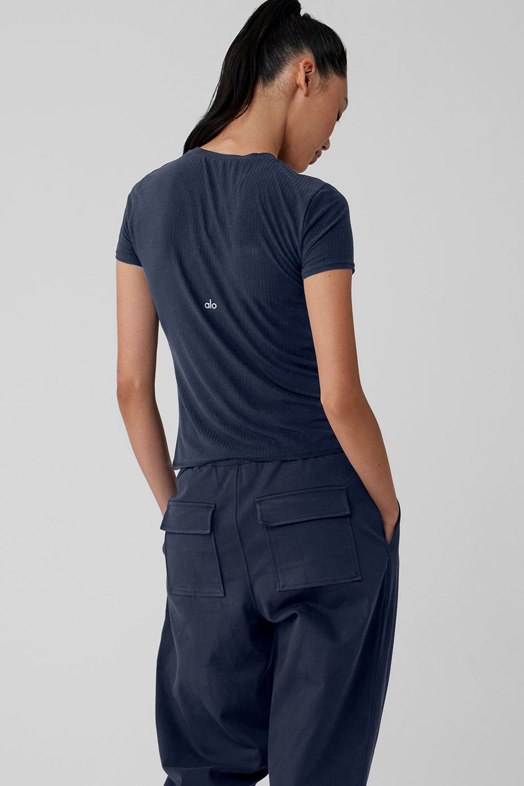 Ribbed Sea Coast Tee - Navy #3