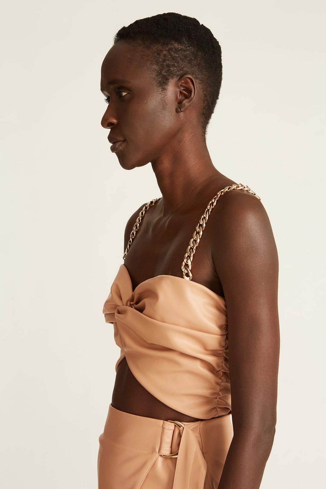 Amari Faux Leather Crop Top #5