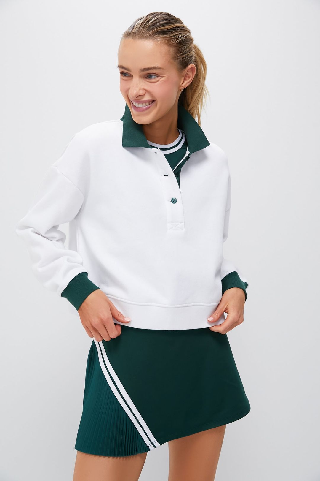 White Miles Collared Pullover