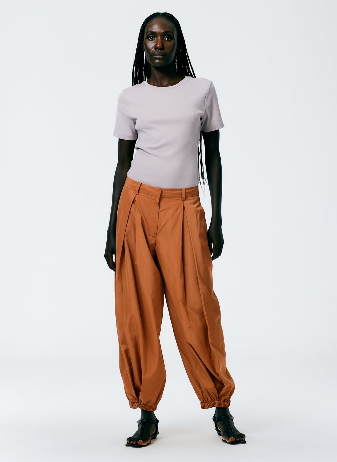 Italian Sporty Nylon Eden Pleated Balloon Pant