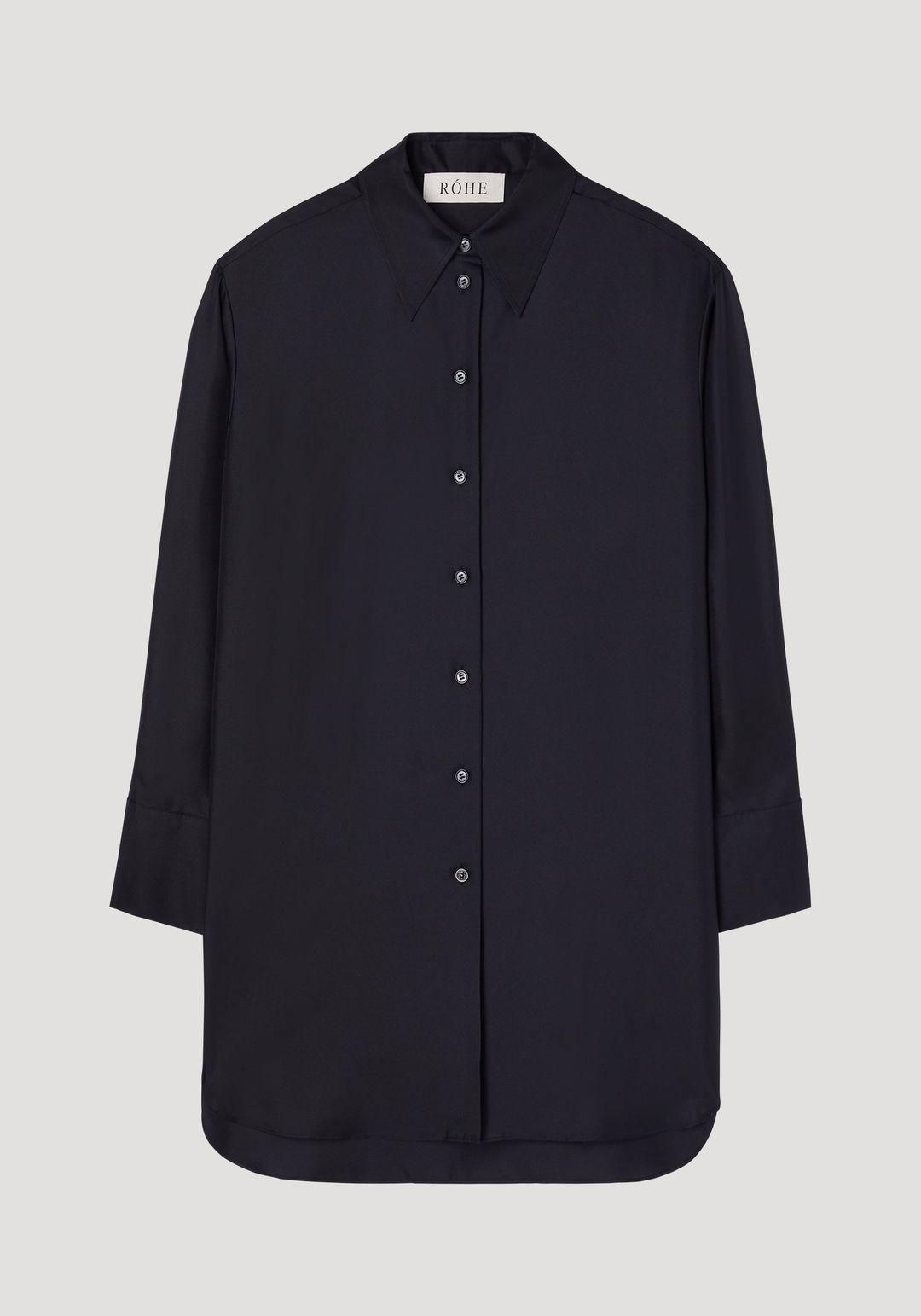 Signature elongated silk shirt | black #6