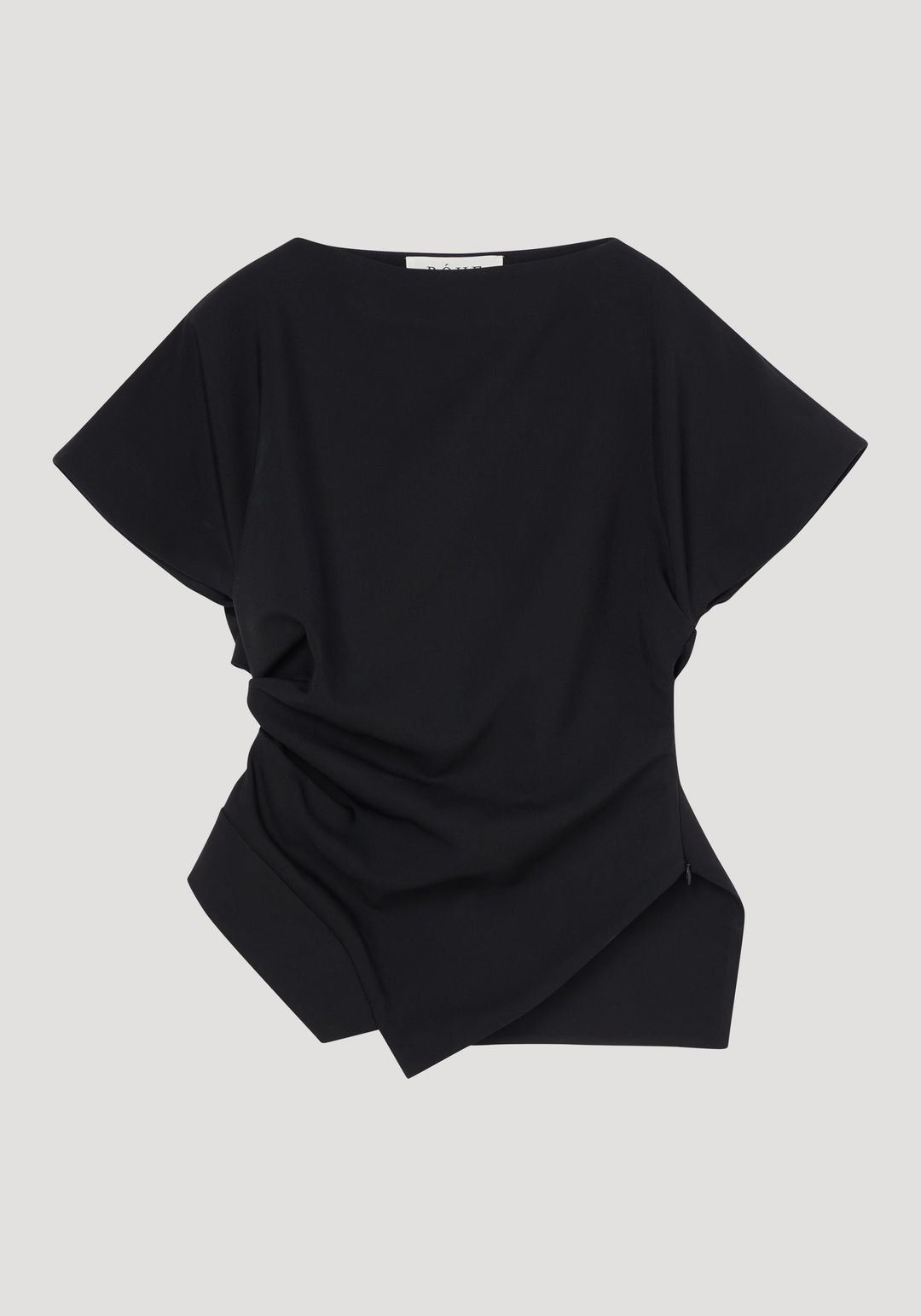 Draped lapel top | black #5