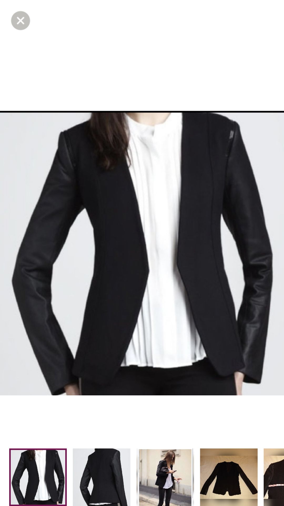 Yaisa Leather/zipper Blazer