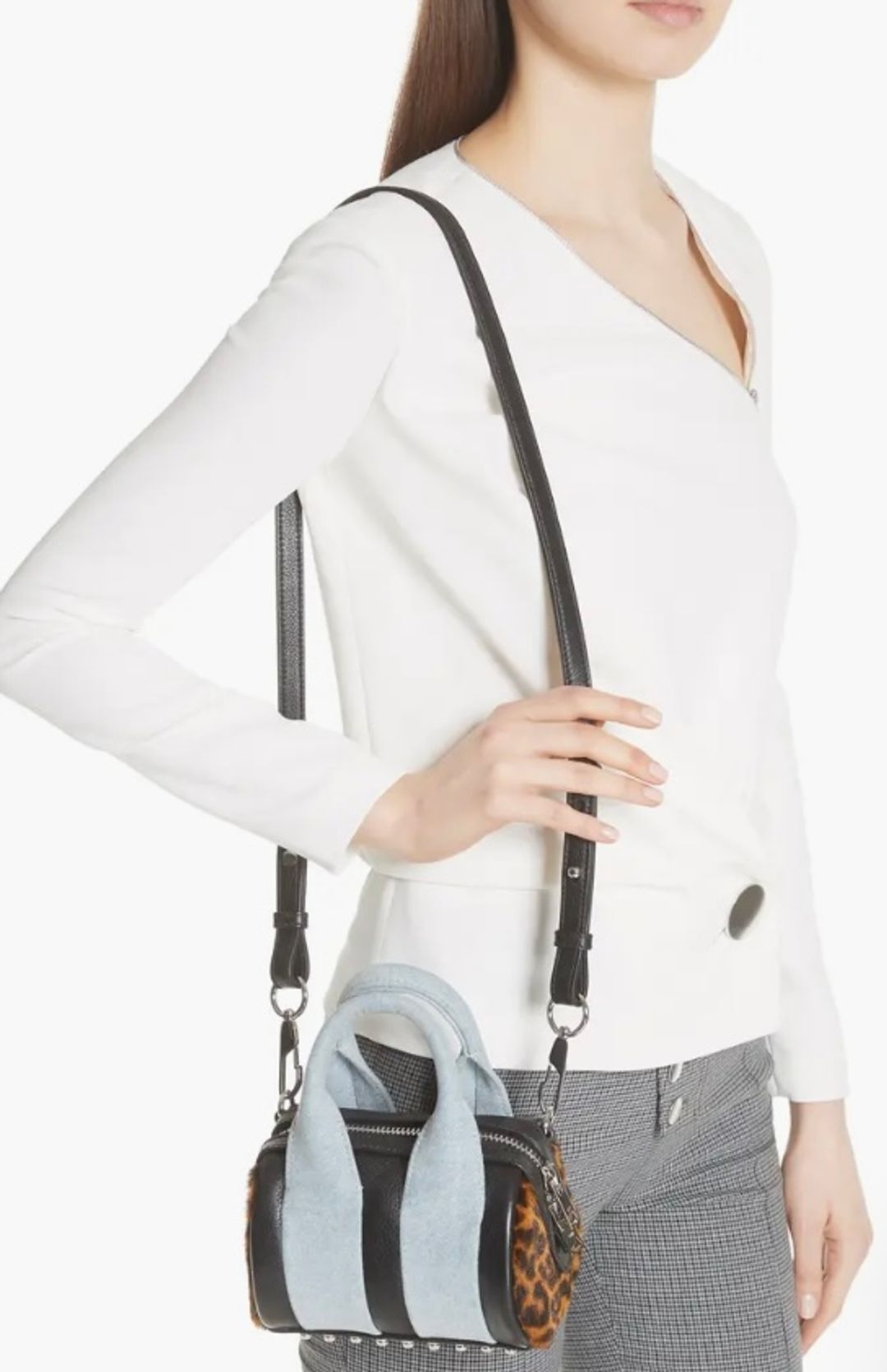 Baby Rockie Mixed Media Crossbody Bag - Brown In Multicolor