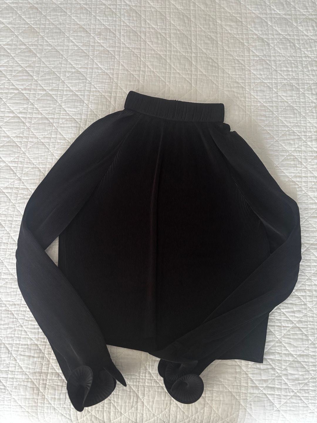 Tibi Crinkle Top with Swirl Cuff Detail