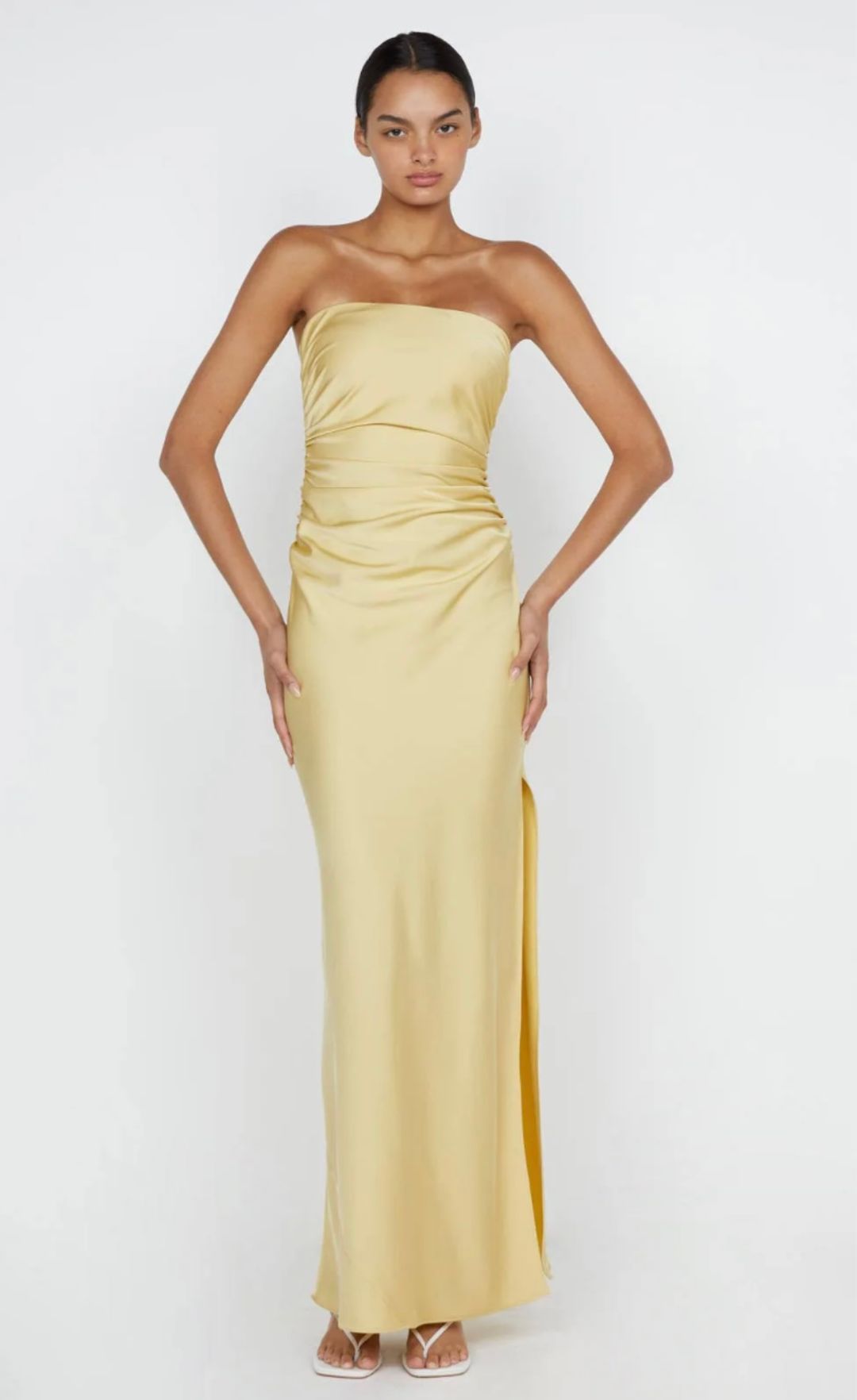 ETERNITY STRAPLESS DRESS in CITRUS