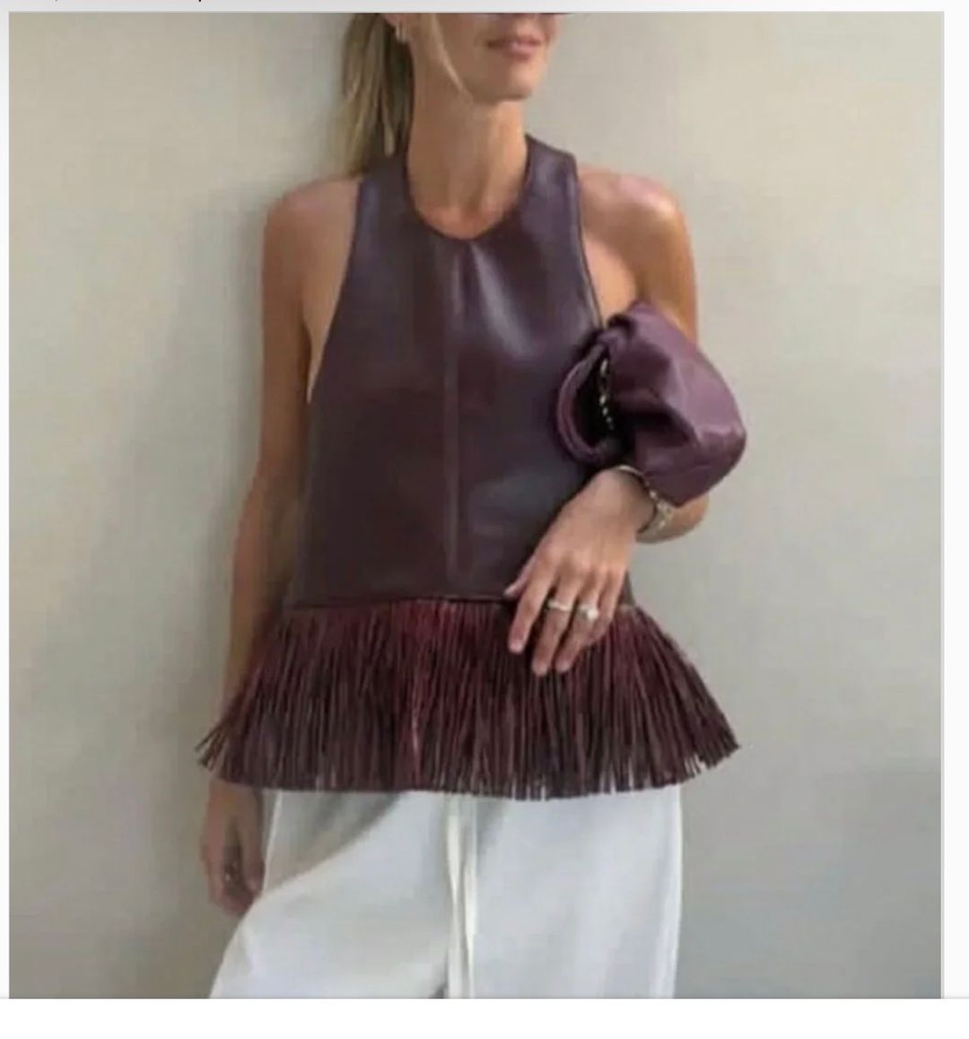 Leather Ana Top