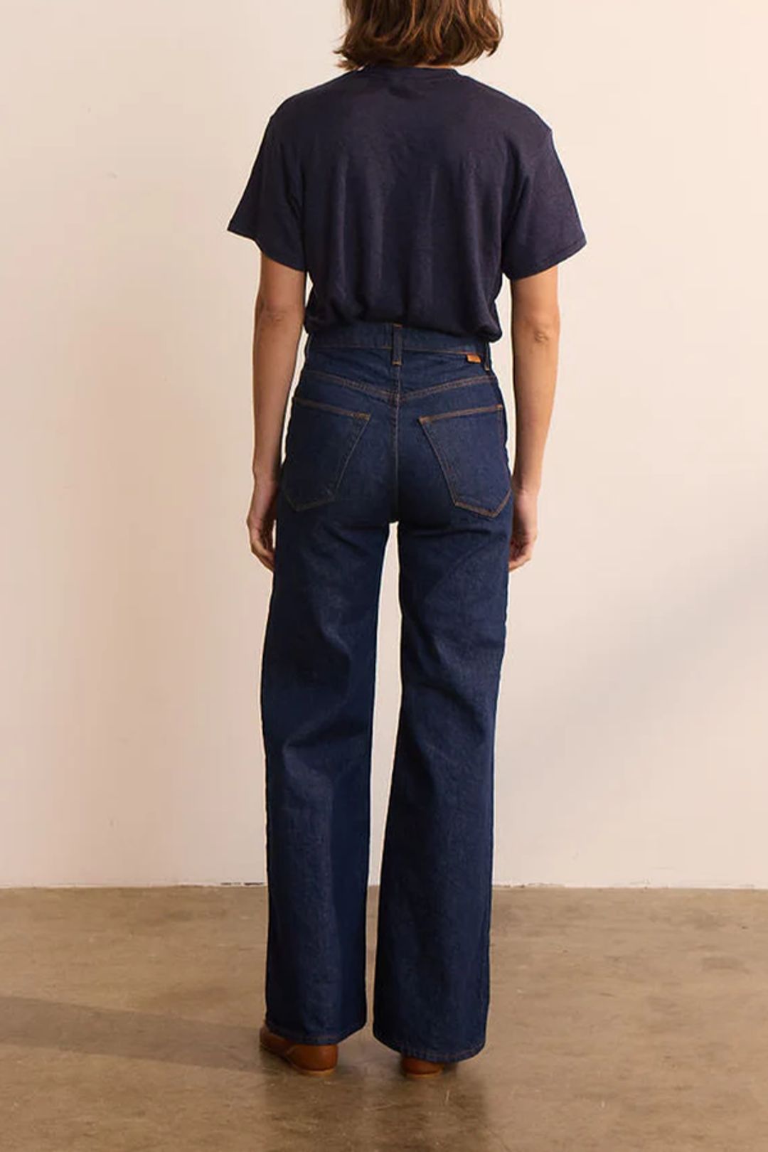 High Waist Wide A Leg Jean Raw Rinse