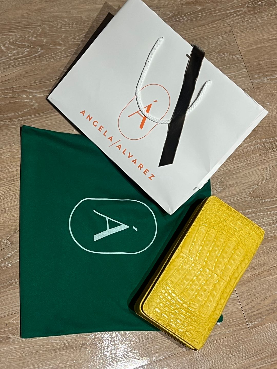 Yellow Crocodile Exotic Skin Clutch