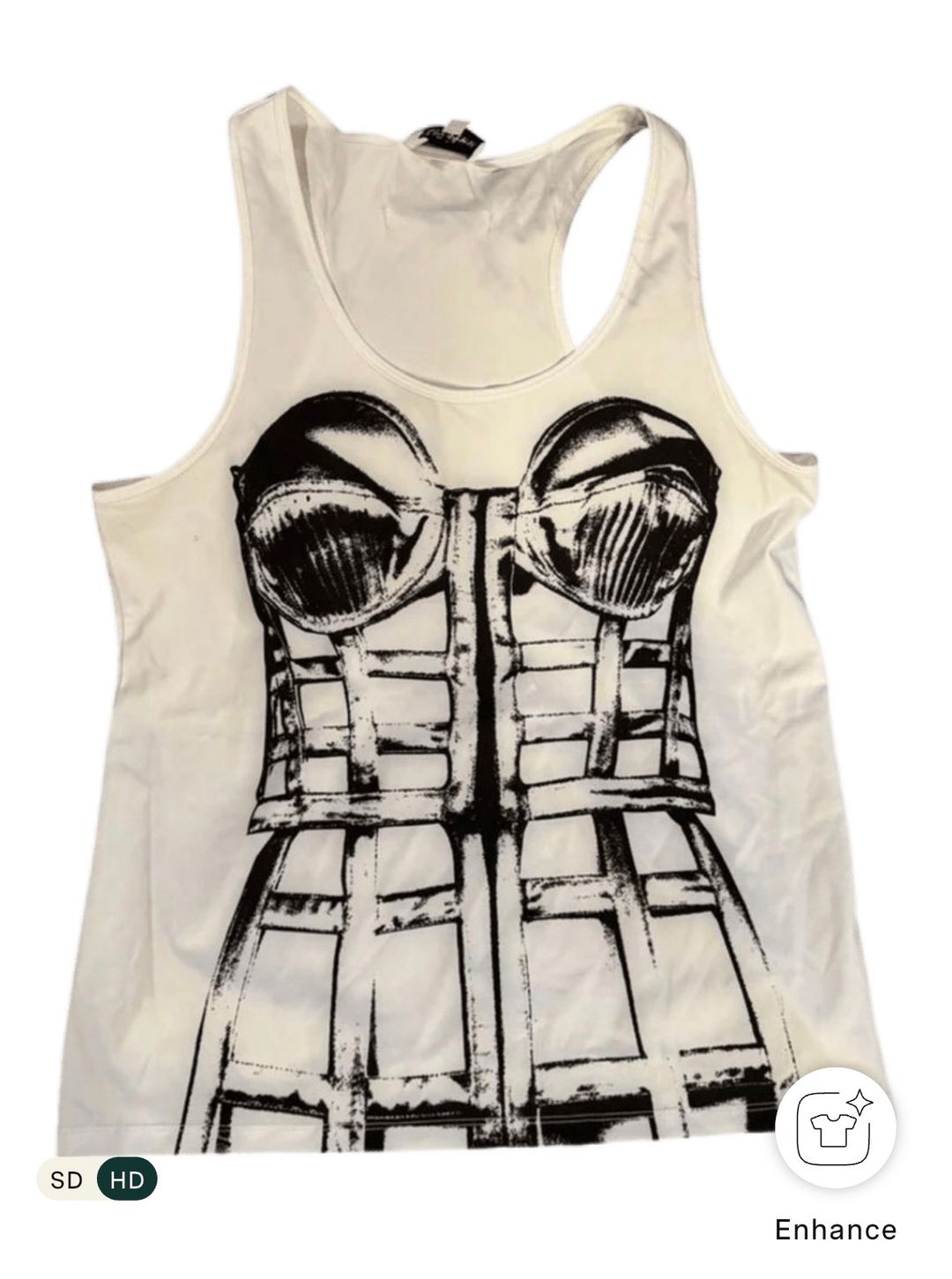 JEAN PAUL GAULTIER Trompe L'oeil Cage Corset Tank Top 