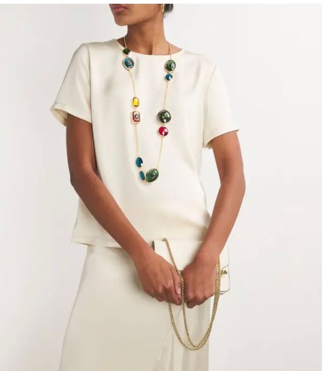 Long Jewel Stone Necklace
